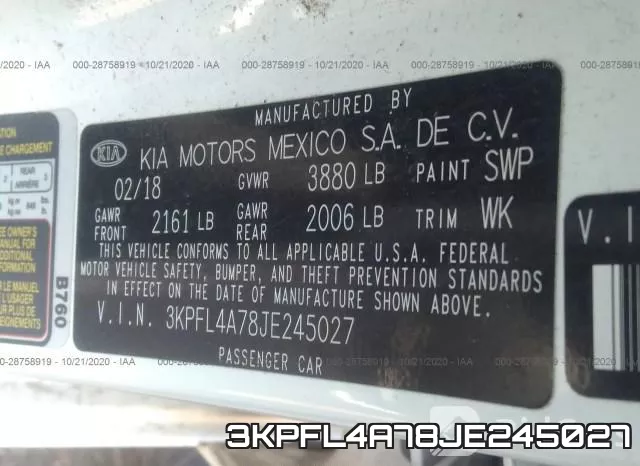 3KPFL4A78JE245027 фото 8