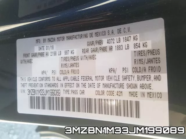3MZBN1M33JM199089 фото 2