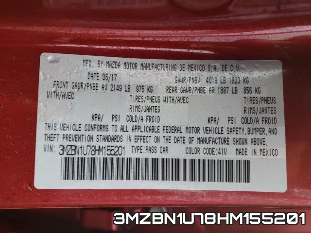 3MZBN1U78HM155201 фото 2