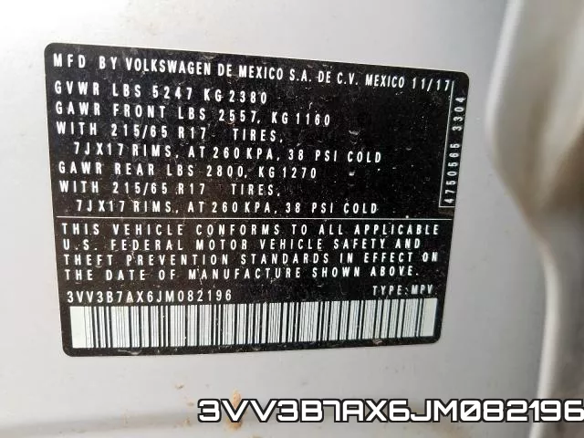 3VV3B7AX6JM082196 фото 2