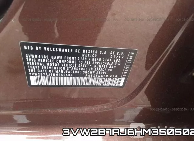 3VW2B7AJ6HM350502 фото 9