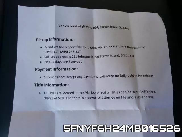 5FNYF6H24MB016526 фото 9