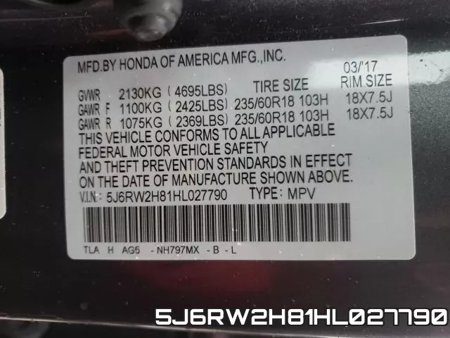 5J6RW2H81HL027790 фото 2