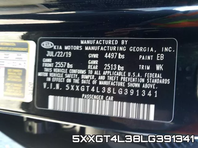5XXGT4L38LG391341 фото 2