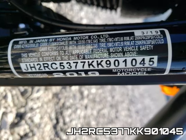 JH2RC5377KK901045 фото 2
