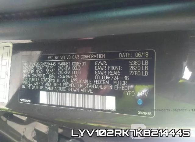 LYV102RK7KB214445 фото 10