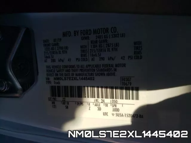 NM0LS7E2XL1445402 фото 2