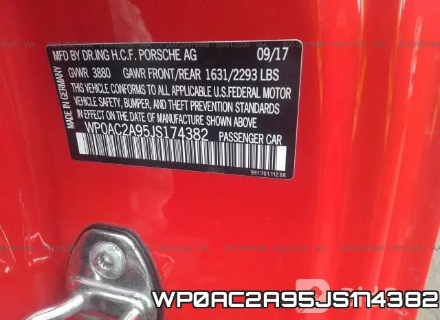 WP0AC2A95JS174382 фото 10