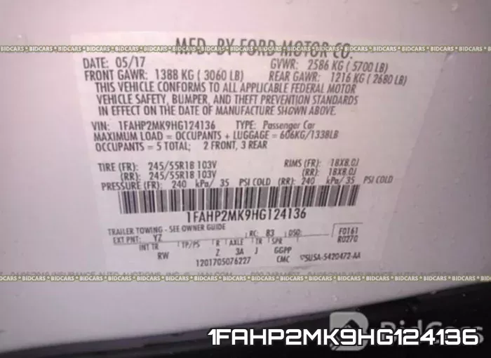 1FAHP2MK9HG124136 фото 10