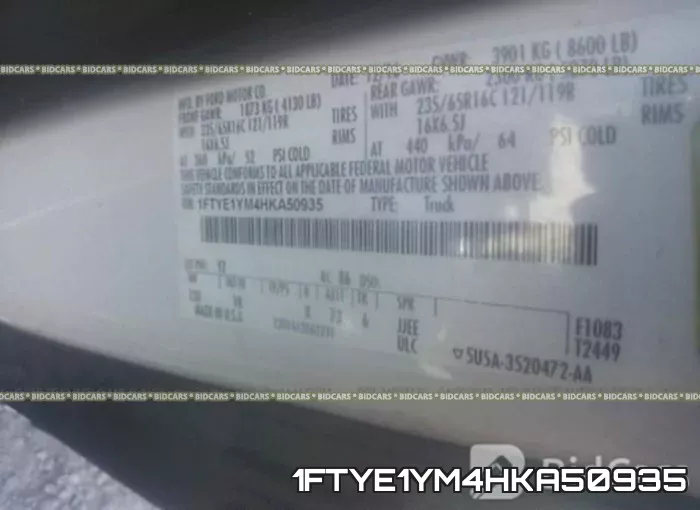 1FTYE1YM4HKA50935 фото 10