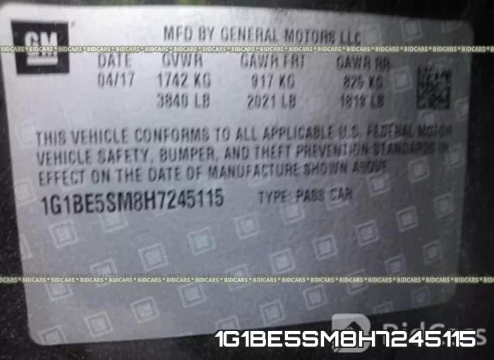 1G1BE5SM8H7245115 фото 10