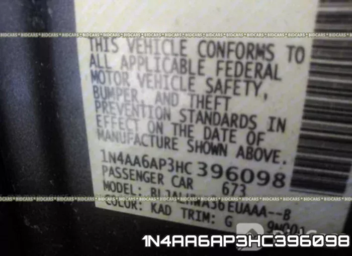 1N4AA6AP3HC396098 фото 10