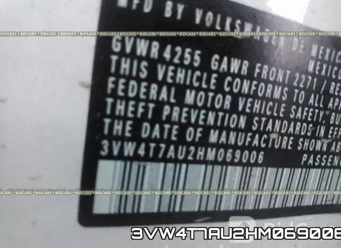 3VW4T7AU2HM069006 фото 10