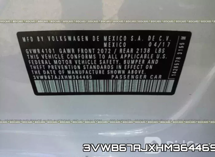 3VWB67AJXHM364469 фото 10