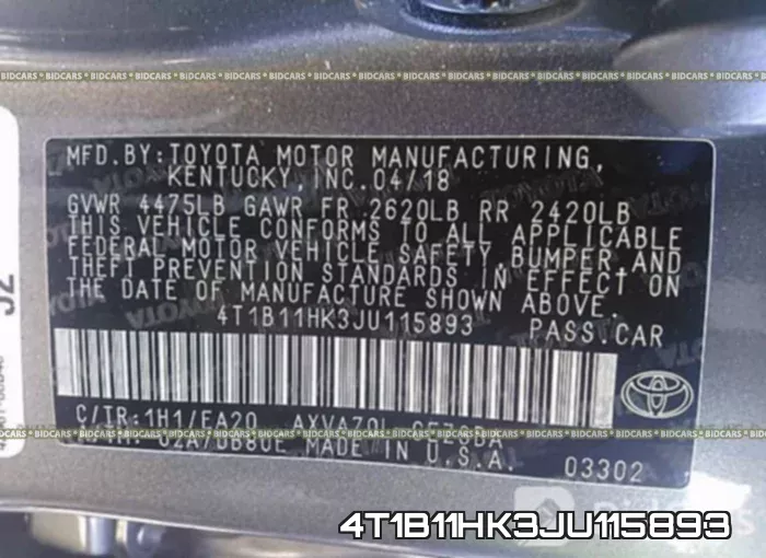 4T1B11HK3JU115893 фото 10
