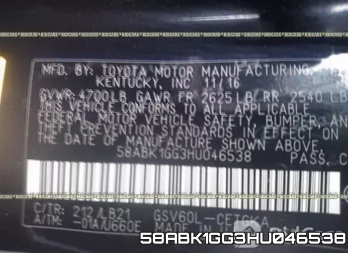 58ABK1GG3HU046538 фото 10