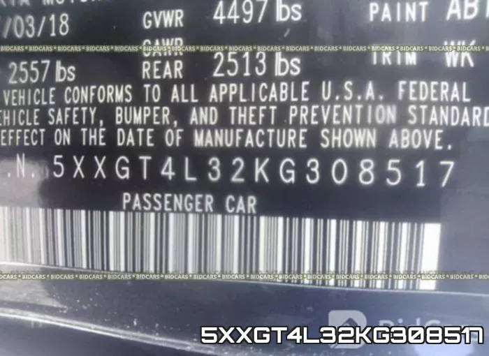 5XXGT4L32KG308517 фото 10