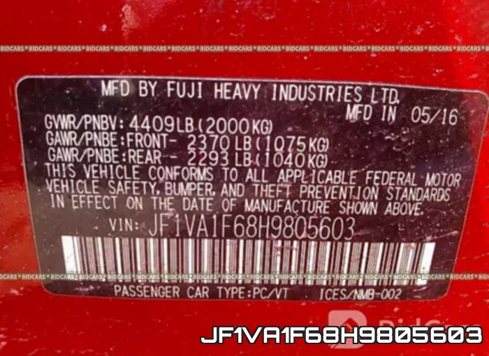 JF1VA1F68H9805603 фото 10