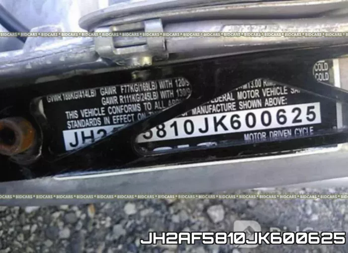 JH2AF5810JK600625 фото 2
