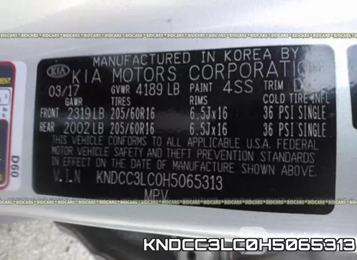KNDCC3LC0H5065313 фото 10