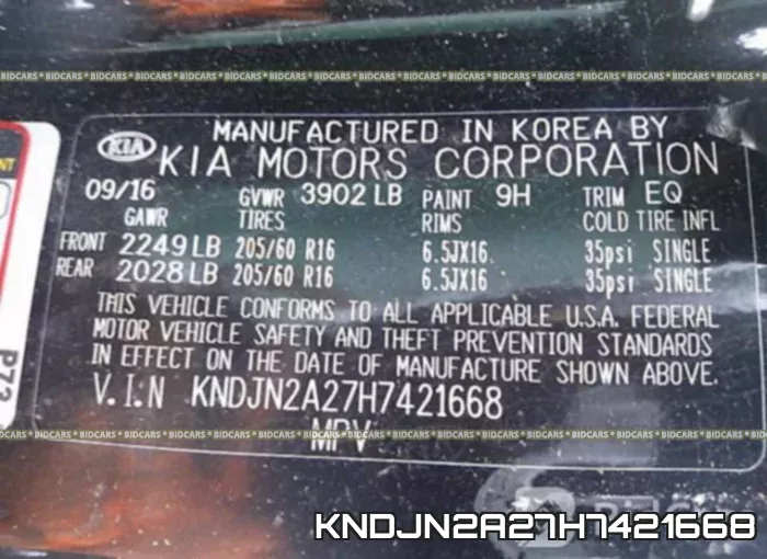 KNDJN2A27H7421668 фото 10