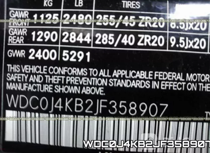 WDC0J4KB2JF358907 фото 10