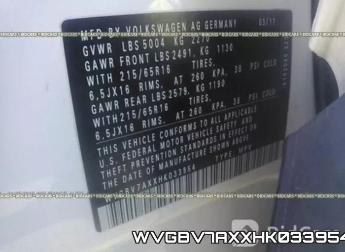 WVGBV7AXXHK033954 фото 10