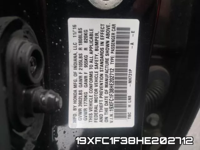 19XFC1F38HE202712 фото 2