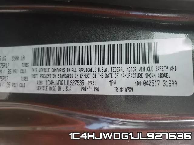 1C4HJWDG1JL927535 фото 2