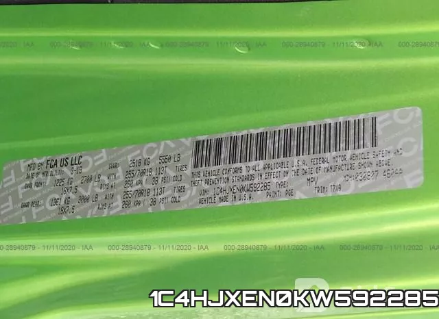 1C4HJXEN0KW592285 фото 10