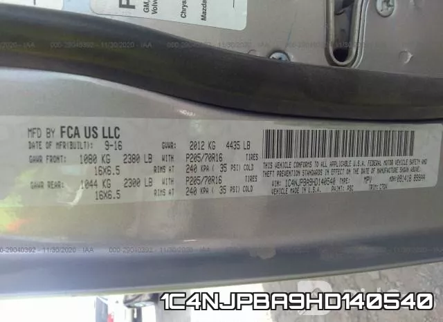 1C4NJPBA9HD140540 фото 8