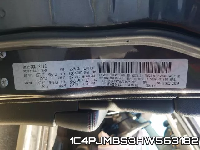 1C4PJMBS3HW563182 фото 2
