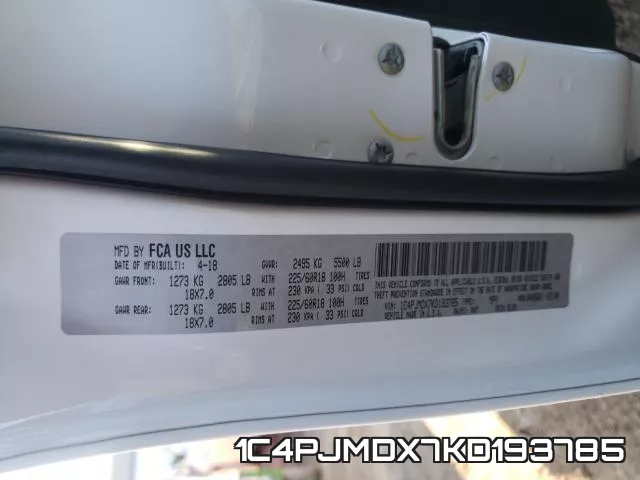 1C4PJMDX7KD193785 фото 2