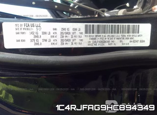 1C4RJFAG9HC894349 фото 10
