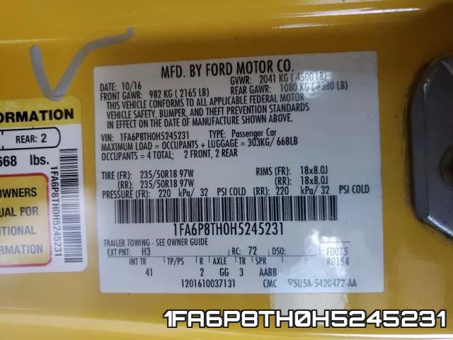 1FA6P8TH0H5245231 фото 2