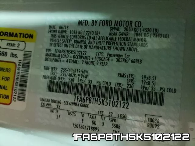 1FA6P8TH5K5102122 фото 2
