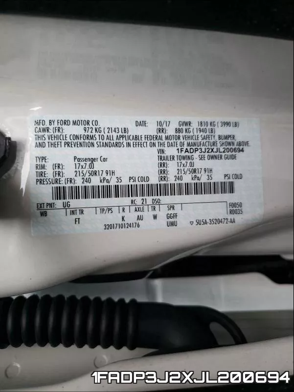 1FADP3J2XJL200694 фото 2