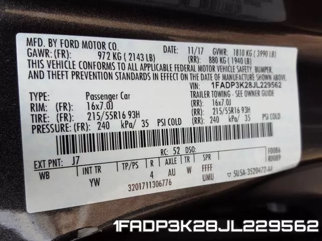 1FADP3K28JL229562 фото 2