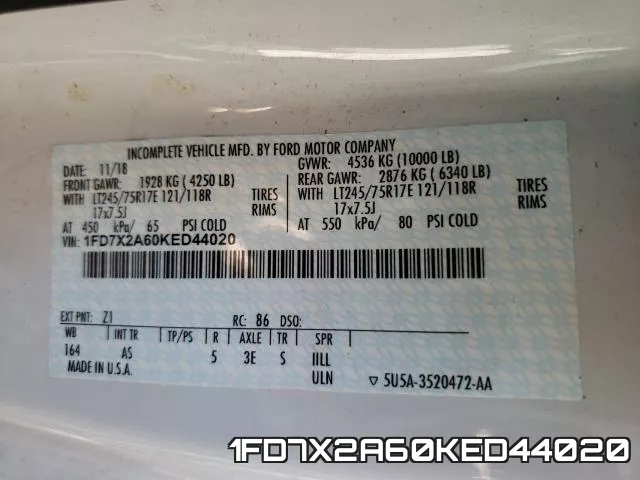 1FD7X2A60KED44020 фото 2