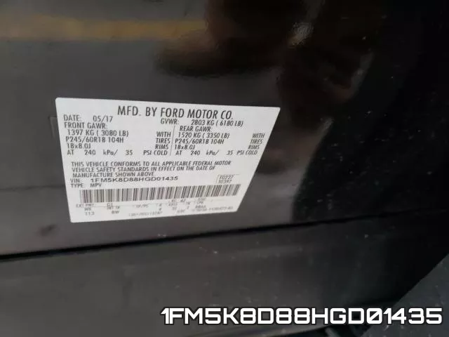 1FM5K8D88HGD01435 фото 2