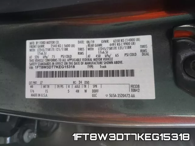 1FT8W3DT7KEG15318 фото 2