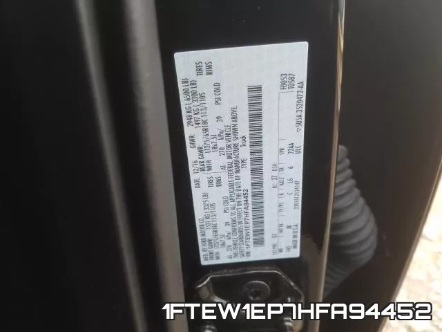 1FTEW1EP7HFA94452 фото 2