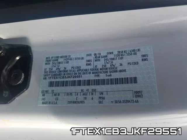 1FTEX1CB3JKF29551 фото 2