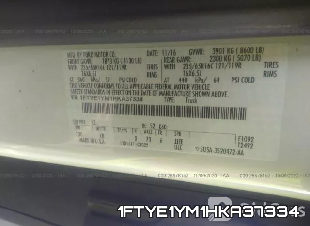 1FTYE1YM1HKA37334 фото 10