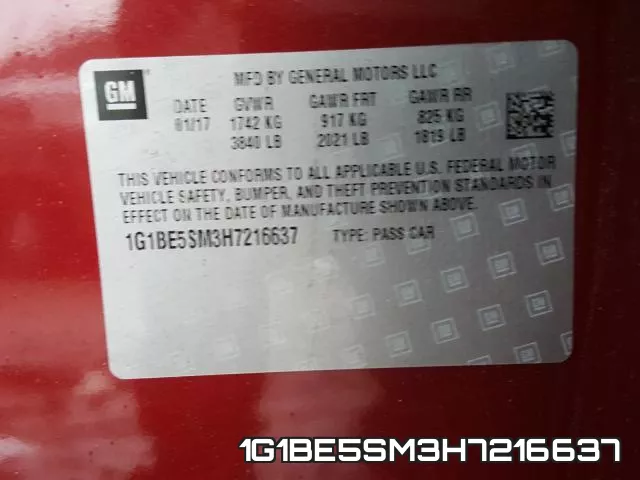 1G1BE5SM3H7216637 фото 2