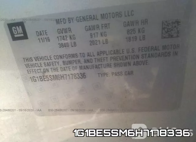 1G1BE5SM6H7178336 фото 10