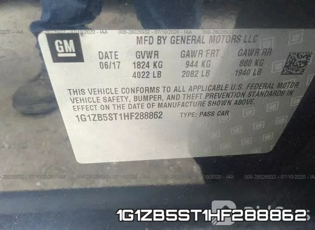 1G1ZB5ST1HF288862 фото 10