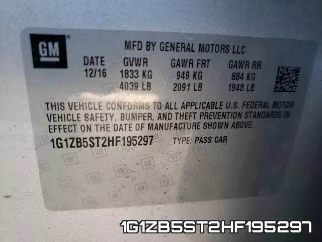 1G1ZB5ST2HF195297 фото 2