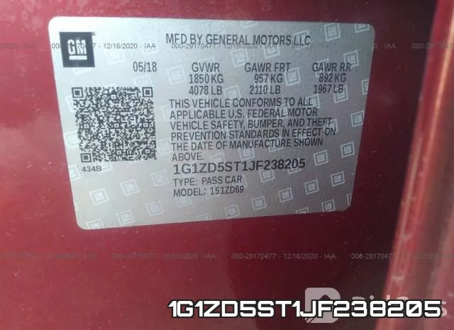 1G1ZD5ST1JF238205 фото 10