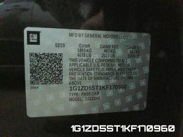 1G1ZD5ST1KF170960 фото 2